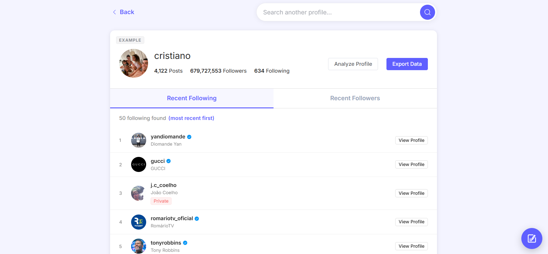 Improved: Connected Instagram Profile Actions
